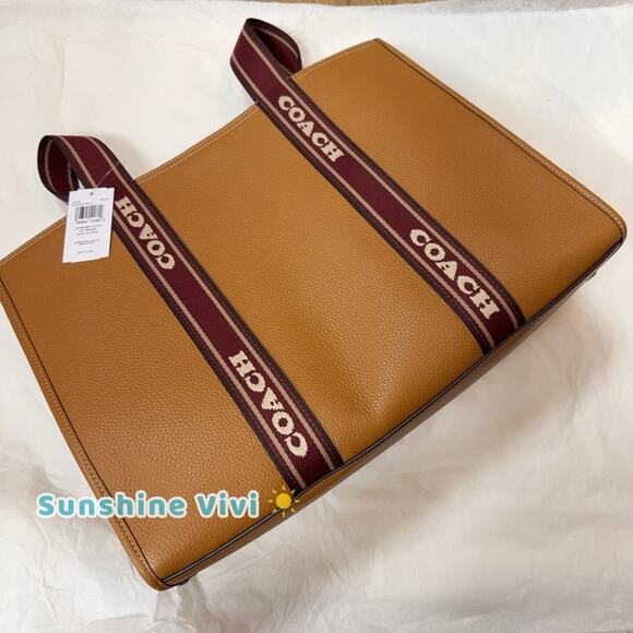 NWT COACH Large Smith Tote Pebble Leather CM716 Penny Multi Brown - Picture 7 of 13